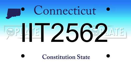 IIT2562 Connecticut License Plate