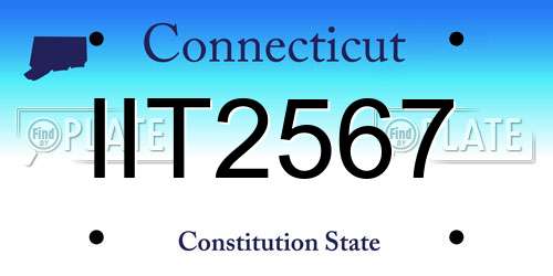 IIT2567 Connecticut License Plate