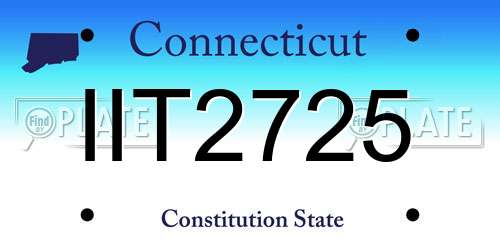 IIT2725 Connecticut License Plate