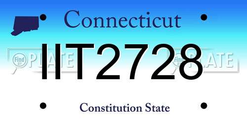 IIT2728 Connecticut License Plate