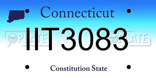 IIT3083 Connecticut License Plate
