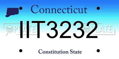 IIT3232 Connecticut License Plate