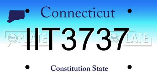 IIT3737 Connecticut License Plate