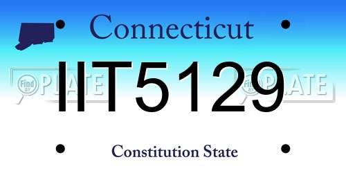 IIT5129 Connecticut License Plate