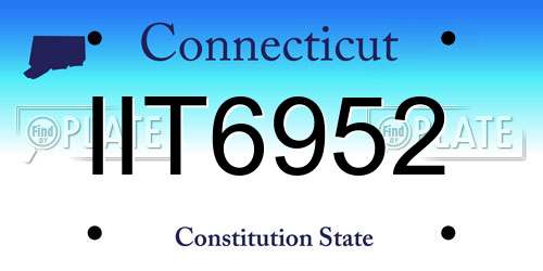 IIT6952 Connecticut License Plate
