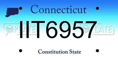 IIT6957 Connecticut License Plate