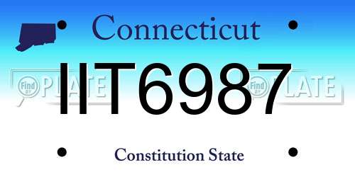 IIT6987 Connecticut License Plate