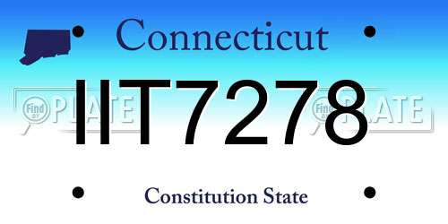 IIT7278 Connecticut License Plate