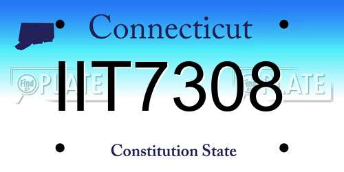 IIT7308 Connecticut License Plate