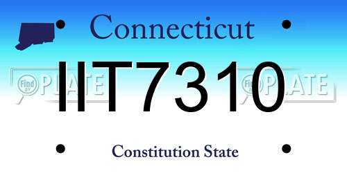 IIT7310 Connecticut License Plate