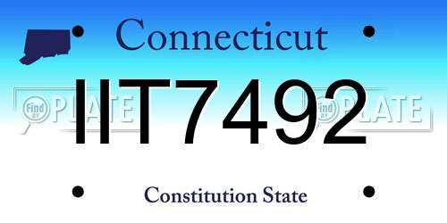 IIT7492 Connecticut License Plate