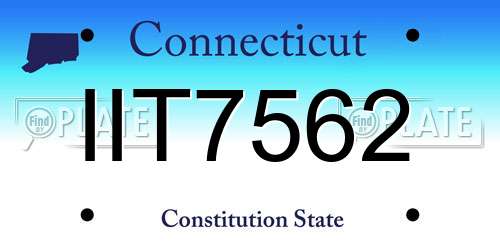 IIT7562 Connecticut License Plate