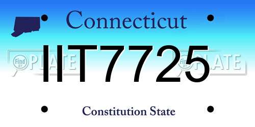 IIT7725 Connecticut License Plate