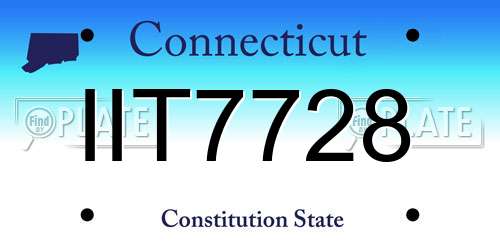 IIT7728 Connecticut License Plate