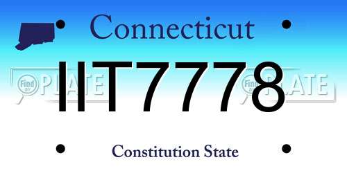 IIT7778 Connecticut License Plate