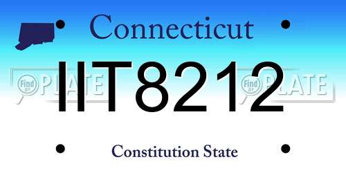 IIT8212 Connecticut License Plate