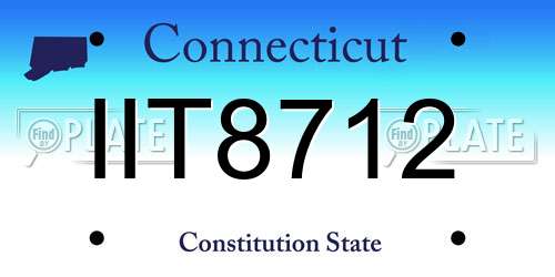 IIT8712 Connecticut License Plate