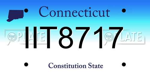 IIT8717 Connecticut License Plate