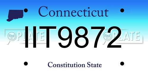 IIT9872 Connecticut License Plate