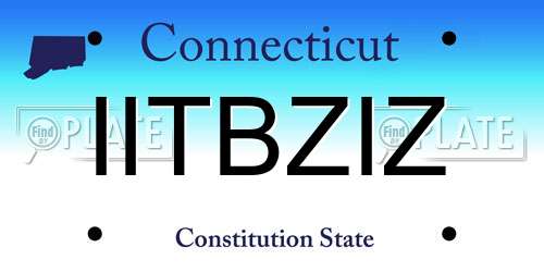 IITBZIZ Connecticut License Plate