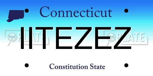 IITEZEZ Connecticut License Plate