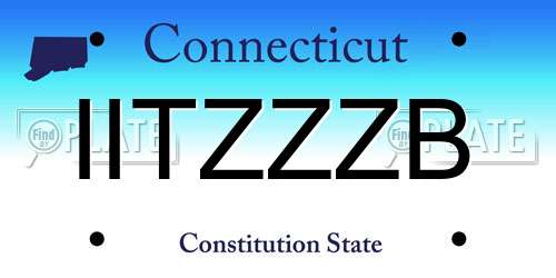 IITZZZB Connecticut License Plate