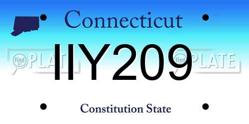 IIY209 Connecticut License Plate