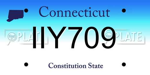 IIY709 Connecticut License Plate