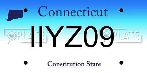 IIYZ09 Connecticut License Plate