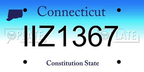 IIZ1367 Connecticut License Plate