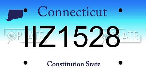 IIZ1528 Connecticut License Plate