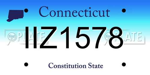 IIZ1578 Connecticut License Plate