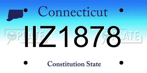 IIZ1878 Connecticut License Plate
