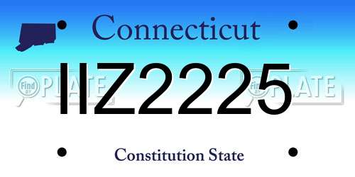 IIZ2225 Connecticut License Plate