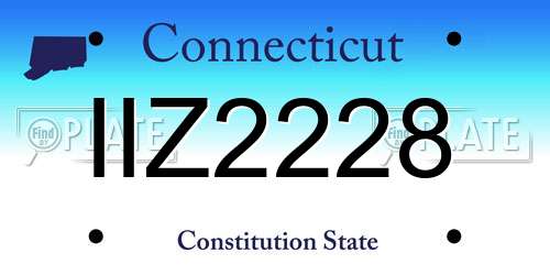IIZ2228 Connecticut License Plate