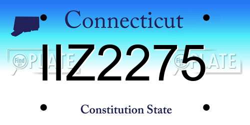 IIZ2275 Connecticut License Plate
