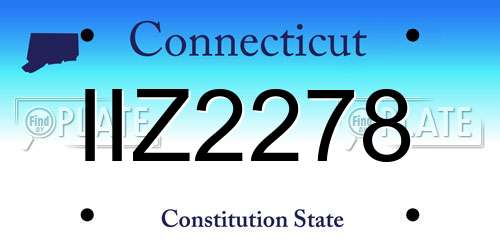 IIZ2278 Connecticut License Plate