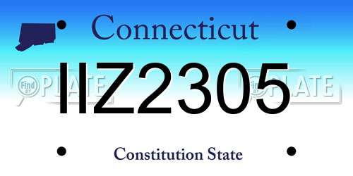 IIZ2305 Connecticut License Plate