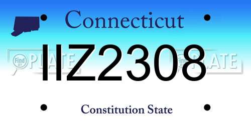 IIZ2308 Connecticut License Plate