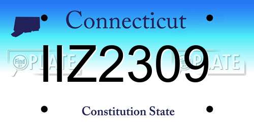 IIZ2309 Connecticut License Plate