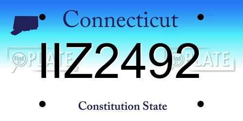 IIZ2492 Connecticut License Plate