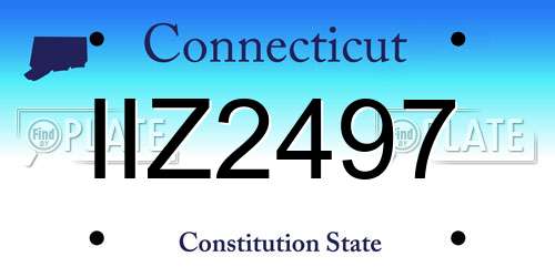 IIZ2497 Connecticut License Plate
