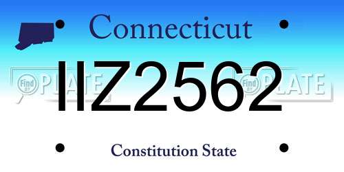 IIZ2562 Connecticut License Plate