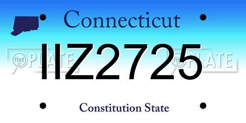 IIZ2725 Connecticut License Plate