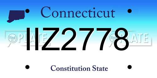 IIZ2778 Connecticut License Plate