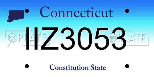 IIZ3053 Connecticut License Plate