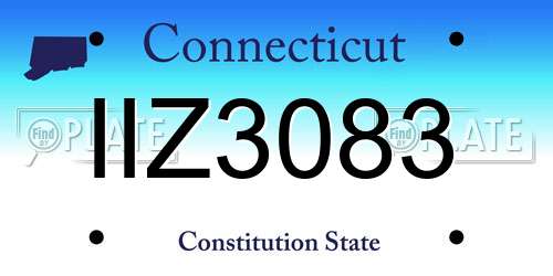 IIZ3083 Connecticut License Plate