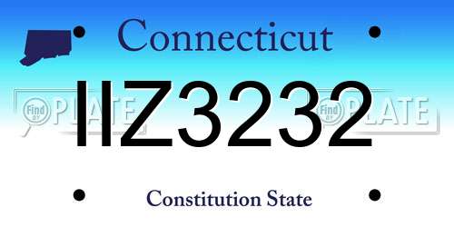 IIZ3232 Connecticut License Plate