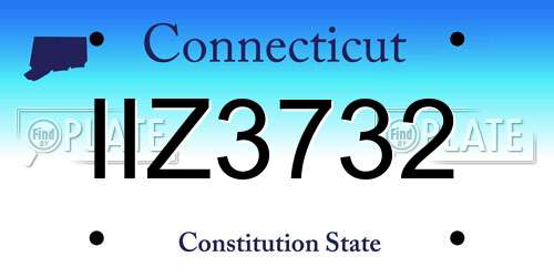 IIZ3732 Connecticut License Plate