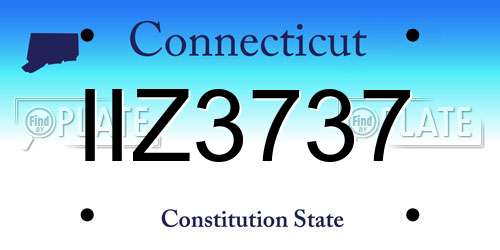 IIZ3737 Connecticut License Plate